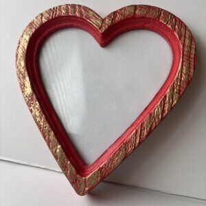 Share Heart Picture Frame Red & Gold Gilded 7x7 Valentines Day Romantic Love
